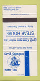 Matchbook Cover - David Thompson Motor Inn Steak Kamloops BC 30 Strike