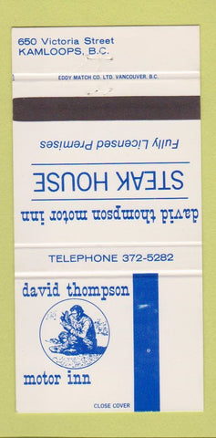 Matchbook Cover - David Thompson Motor Inn Steak Kamloops BC 30 Strike