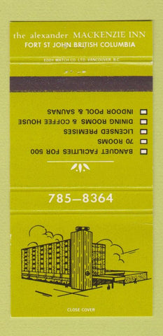 Matchbook Cover - Mackenzie Inn Fort St John BC 30 Strike
