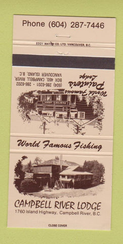 Matchbook Cover - Campbell River Lodge BC Vancouver Island 30 Strike