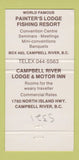 Matchbook Cover - Campbell River Lodge BC Vancouver Island 30 Strike