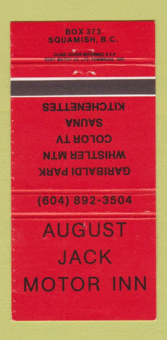 Matchbook Cover - August Jack Motor Inn Squamish BC 30 Strike