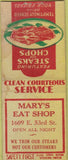 Matchbook Cover - Mary's Eat Shop New York City? Safety First BOBTAIL WEAR