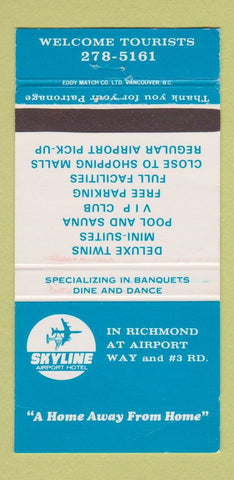 Matchbook Cover - Skyline Airport Hotel Richmond BC WEAR 30 Strike