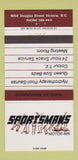 Matchbook Cover - Sportsmans Motor Inn Victoria BC 30 Strike