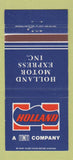 Matchbook Cover - Holland Motor Express Trucking 30 Strike