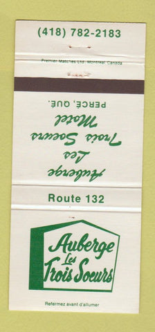 Matchbook Cover - Auberge Les Trois Soeurs Perce QC 30 Strike