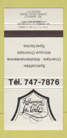 Matchbook Cover - Restaurant La Fenfe ST Laurent QC 30 Strike