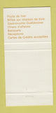 Matchbook Cover - Tradition Restaurant St Jean Montreal QC 30 Strike