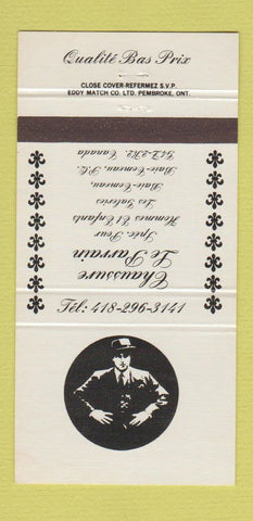Matchbook Cover - Chaussure Le Parrain Baie Comeau QC 30 Strike