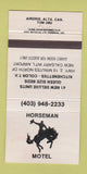Matchbook Cover - Horseman Motel Airdrie AB 30 Strike