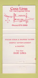 Matchbook Cover - Casa Lima Toronto ON 30 Strike