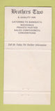Matchbook Cover - Brothers Two Restaurant Summerside PE PEI 30 Strike
