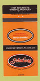 Matchbook Cover - Matheos Restaurant Winnipeg MB 30 Strike