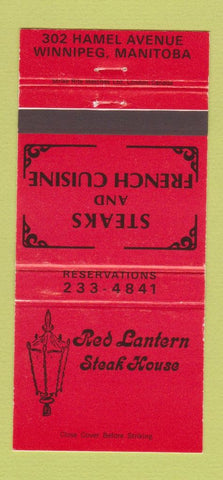 Matchbook Cover - Red Lantern Steak House Winnipeg MB 30 Strike