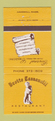 Matchbook Cover - Grotto Cassanelli Restaurant Haverhill MA 30 Strike