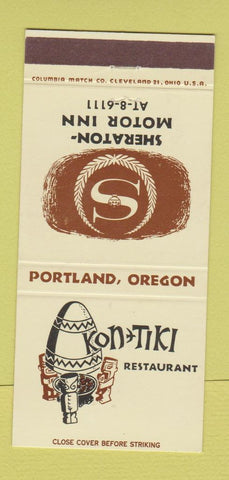 Matchbook Cover - Sheraton Motor Inn Portland OR Kon Tiki 30 Strike