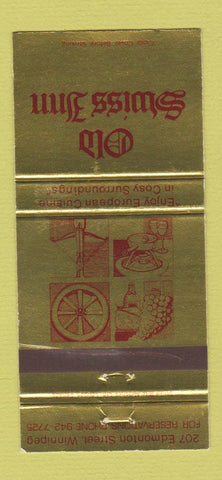 Matchbook Cover - Old Swiss Inn Winnipeg MB 30 Strike