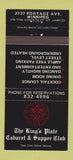 Matchbook Cover - King's Place Cabaret Winnipeg MB 30 Strike