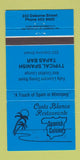 Matchbook Cover - Costa Blanca Restaurante Winnipeg MB 30 Strike