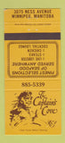 Matchbook Cover - Captain's Cove Winnipeg MB 30 Strike
