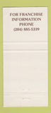 Matchbook Cover - Captain's Cove Winnipeg MB 30 Strike