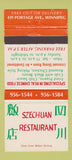 Matchbook Cover - Szechuan Restaurant Chinese Winnipeg MB 30 Strike