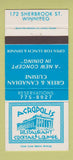 Matchbook Cover - Acropolis Restaurant Winnipeg MB 30 Strike