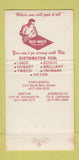 Matchbook Cover - Rite Weld Welding Supply Denton Fort Worth TX 30 Strike