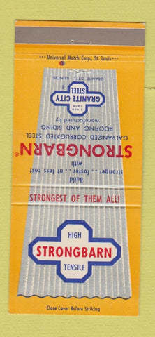 Matchbook Cover - Strongbarn Steel Roofing Granite City Steel IL 30 Strike