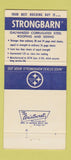 Matchbook Cover - Strongbarn Steel Roofing Granite City Steel IL 30 Strike
