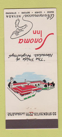 Matchbook Cover - Sonoma Inn Winnemucca NV 30 Stick