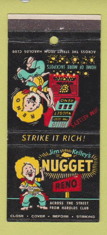Matchbook Cover - Jim Kelley's Nugget Casino Reno NV 30 Stick