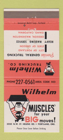 Matchbook Cover - Wilhelm Trucking ID CA OR WA 30 Strike