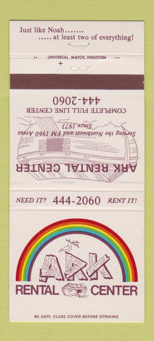 Matchbook Cover - Ark Rental Center Houston TX 30 Strike