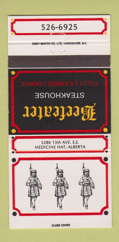 Matchbook Cover - Beefeater Steak House Medicine Hat AB 30 Strike