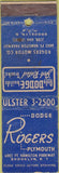 Matchbook Cover - Rogers Plymouth Brooklyn NY Dodge WEAR