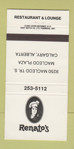 Matchbook Cover - Renato's Restaurant Calgary AB 30 Strike