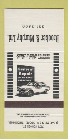 Matchbook Cover - Brooker Murphy Auto Repair Thornhill ON? 30 Strike