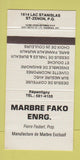 Matchbook Cover - Marbre Fako Enrg St Lenon QC 30 Strike