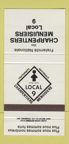 Matchbook Cover - Charpentiers Menuisiers Local 9 QC Union 30 Strike