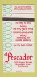 Matchbook Cover - El Pescador Mountain View CA 30 Strike