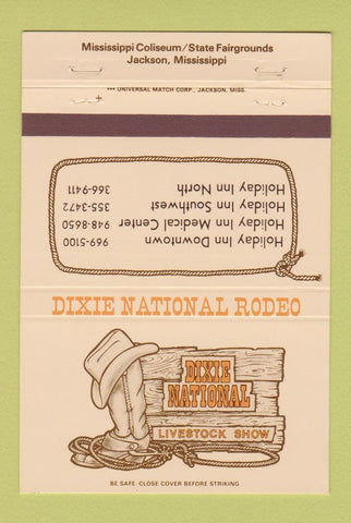 Matchbook Cover - Dixie National Rodeo Jackson MS 40 Strike