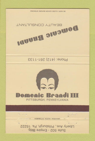 Matchbook Cover - Domenic Brandi III Beauty Salon Pittsburgh PA 40 Strike