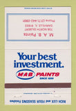 Matchbook Cover - MAB Paints Danville IL 40 Strike