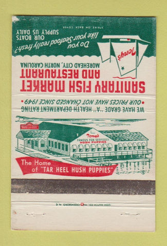 Matchbook Cover - Sanitary Fish Market Morehead City NC WEAR 40 Strike