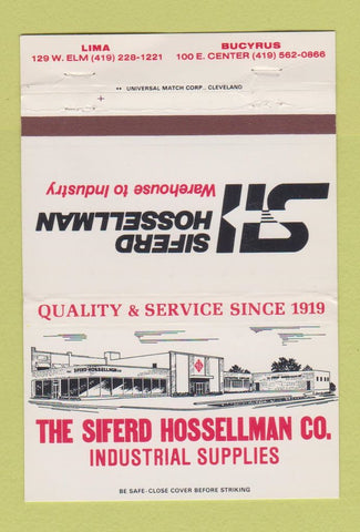 Matchbook Cover - Siferd Hossellman Supply Bucyrus Lima OH 40 Strike