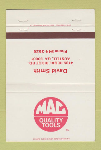 Matchbook Cover - Mac Tools David Smith Austell GA 40 Strike