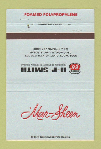 Matchbook Cover - HP Smith Phillips 66 oil gas Chicago IL Mar Sheen 40 Strike