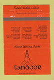 Matchbook Cover Tandoor Indian Restaurant Washington DC Alexandria VA 40 Strike